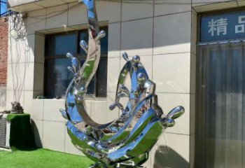 海浪雕塑制造廠家，鏡面工藝，不銹鋼材質