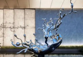 海浪雕塑底座優選,室外雕塑,不銹鋼海浪紋雕塑優選