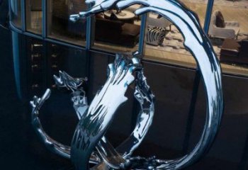 海浪紋雕塑制造商,室外軟裝,不銹鋼海浪紋雕塑承接