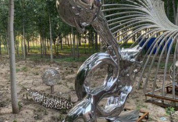 浪花雕塑制造，美陳雕塑，鏡面浪花天壺雕塑展品