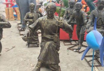 彈古箏雕塑供求，露天雕塑，民俗人物雕塑制作