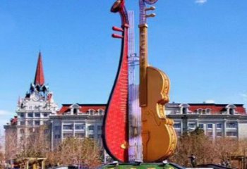 提琴雕塑供求，美陳雕塑，烤漆提琴雕塑制造