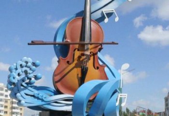 提琴雕塑精選，彩鋼制作，不銹鋼提琴雕塑標準