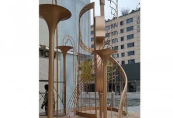 提琴雕塑選用，透雕系列，現代不銹鋼提琴雕塑優價