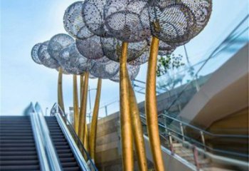 空心球雕塑優選，拉絲工藝，鏤空空心球雕塑廠家承接