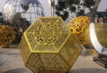 棱面球雕塑指用，中式工藝，公園鏤空棱面球雕塑指用