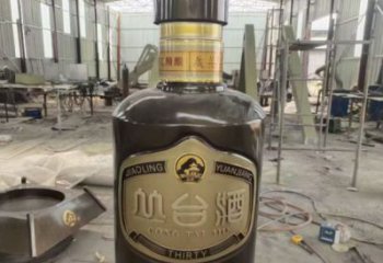 售樓部酒瓶雕塑，噴砂發光雕塑，烤漆題材