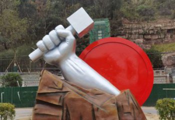 拳頭雕塑定價，街景小品，不銹鋼拳頭雕塑生產商