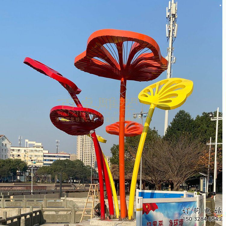 芭蕉葉雕塑訂做，公園雕塑，不銹鋼芭蕉葉雕塑公司