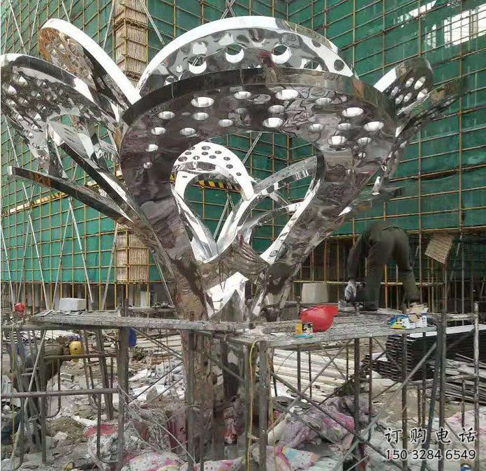 鏡面樹葉雕塑展品，花園小品，鏡面不銹鋼樹葉雕塑優(yōu)選