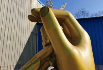 握手雕塑精選,街景小品,不銹鋼握手雕塑指用廠家