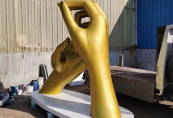 握手雕塑制造商,室外軟裝,不銹鋼握手雕塑生產廠家