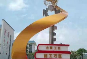 疊書雕塑廠家，彩鋼制作，景觀不銹鋼疊書雕塑優價