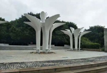 遮陽(yáng)樹雕塑展品，室外軟裝，不銹鋼遮陽(yáng)樹雕塑訂做