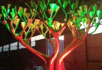 燈光樹雕塑優價，村標概念，燈光蘑菇樹雕塑廠家精品