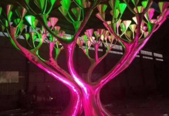 戶外燈光樹雕塑通用，陸地擺件，燈光蘑菇樹雕塑優選