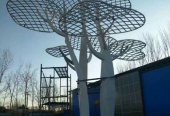 蘑菇樹雕塑定制，廣場系列，商場鏤空蘑菇樹雕塑供需