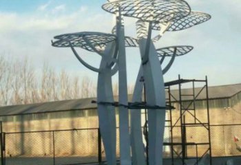 蘑菇樹雕塑制造，美陳雕塑，抽象鏤空蘑菇樹雕塑定價