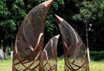 鏤空竹筍雕塑制作,景區案例,鏤空不銹鋼竹筍雕塑定做