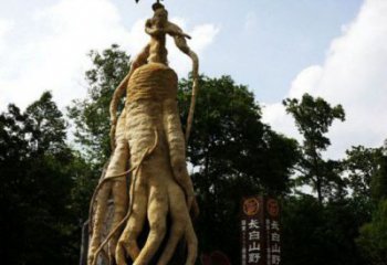 人參雕塑定制，標(biāo)識雕塑，戶外景觀人參樹雕塑指用