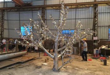 大型楓樹(shù)雕塑優(yōu)選,白鋼構(gòu)件,不銹鋼楓樹(shù)雕塑廠