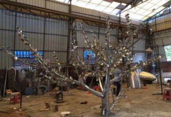 楓樹(shù)雕塑精選,美陳雕塑,不銹鋼楓樹(shù)雕塑制作