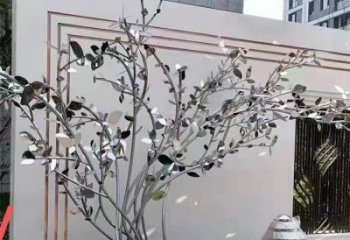 楓樹(shù)雕塑優(yōu)選,白鋼構(gòu)件,不銹鋼楓樹(shù)雕塑工程