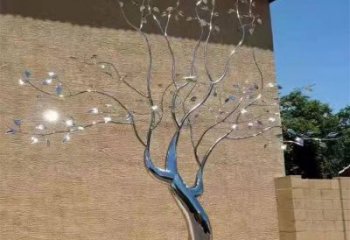 樹雕塑定制，景觀雕塑，不銹鋼樹雕塑預定