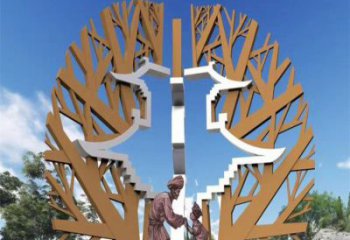 樹干雕塑制作,室外軟裝,歐式不銹鋼樹干雕塑承接