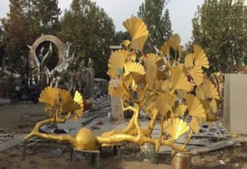 銀杏葉雕塑廠家，景觀雕塑，不銹鋼銀杏葉雕塑選定