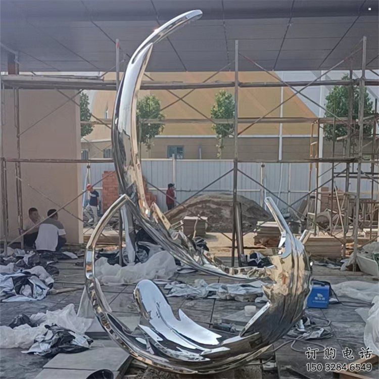 羽毛雕塑通用，花園小品，廣場鏡面羽毛雕塑優價