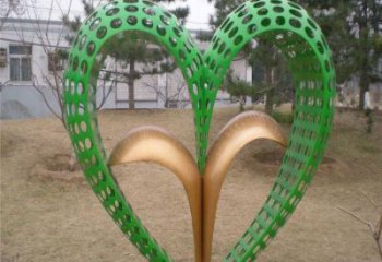 戶外桃心雕塑通用，多彩藝術(shù)，環(huán)境不銹鋼桃心雕塑供應(yīng)