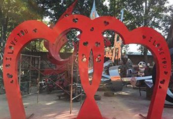 景觀心心相印雕塑定做,小區(qū)擺件,美陳雕塑制作