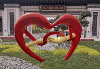 心心相印雕塑工程制作訂做,城市雕塑,景觀小品雕塑專供