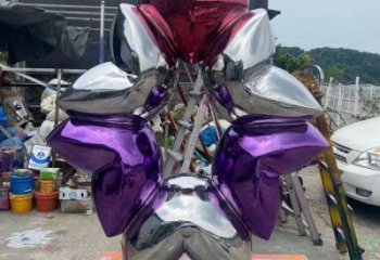 心心相印雕塑展品,室外軟裝,展示心形雕塑訂做