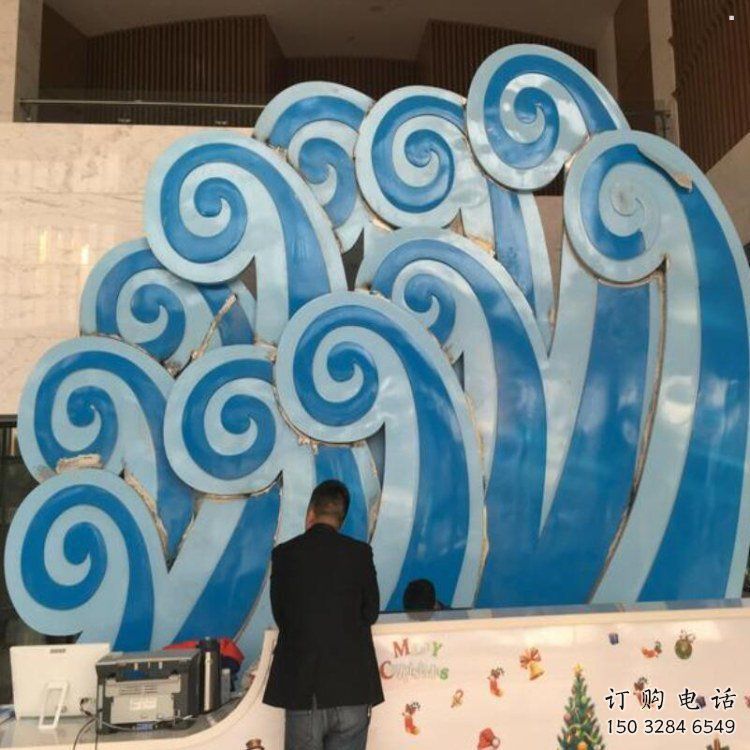 仿真云朵雕塑，鏤空景觀雕塑，烤漆制造