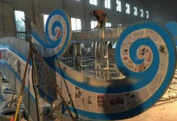 操場云朵雕塑，鏤空景觀雕塑，噴砂制造