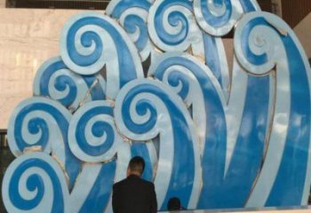 仿真云朵雕塑，鏤空景觀雕塑，烤漆制造