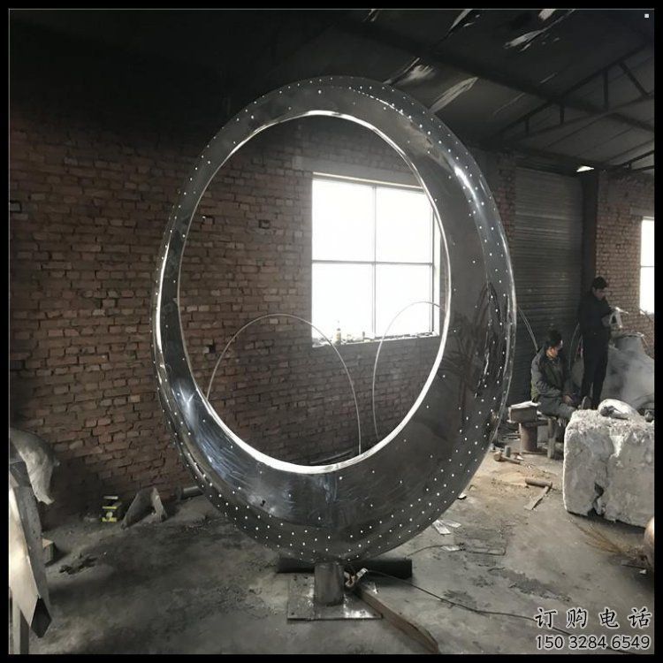 制造月亮船雕塑專供，地標擺件，不銹鋼月亮船雕塑訂做