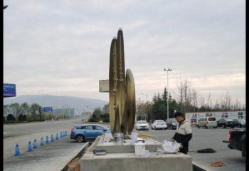 月亮雕塑生產(chǎn),廣場雕塑,月亮水簾雕塑展品