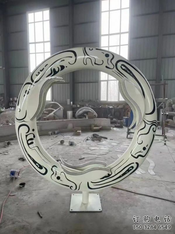 圓環雕塑選定，園林裝飾，大型烤漆圓環雕塑公司提供