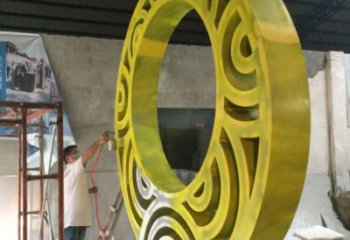 景觀圓環雕塑，烤漆景觀雕塑，鍛造工藝