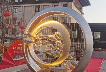 圓環雕塑精品，景觀概念，烤漆圓環雕塑通用