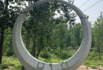 圓環(huán)雕塑優(yōu)價，村標概念，烤漆圓環(huán)雕塑精品