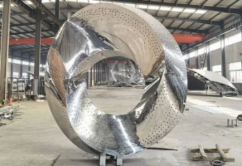 圓圈雕塑提供，園林裝飾，小區(qū)不銹鋼圓圈雕塑承接