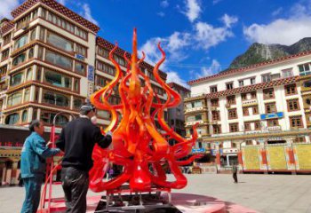 火苗雕塑廠家，美陳設(shè)計(jì)概念，不銹鋼火苗雕塑制造商