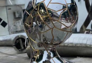 白鋼人頭像雕塑展品，金屬制作，鏡面人頭像雕塑精品