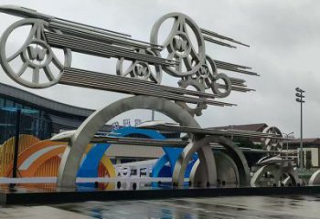 抽象車輪雕塑展品，小區雕塑，車輪雕塑制作精選