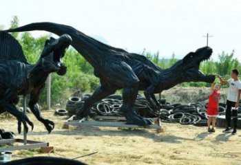 輪胎恐龍雕塑精選，美陳雕塑，大型輪胎恐龍雕塑通用