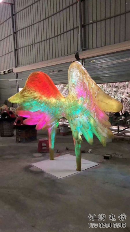 建筑鳥翅雕塑精選，露天雕塑，不銹鋼鳥翅雕塑訂做